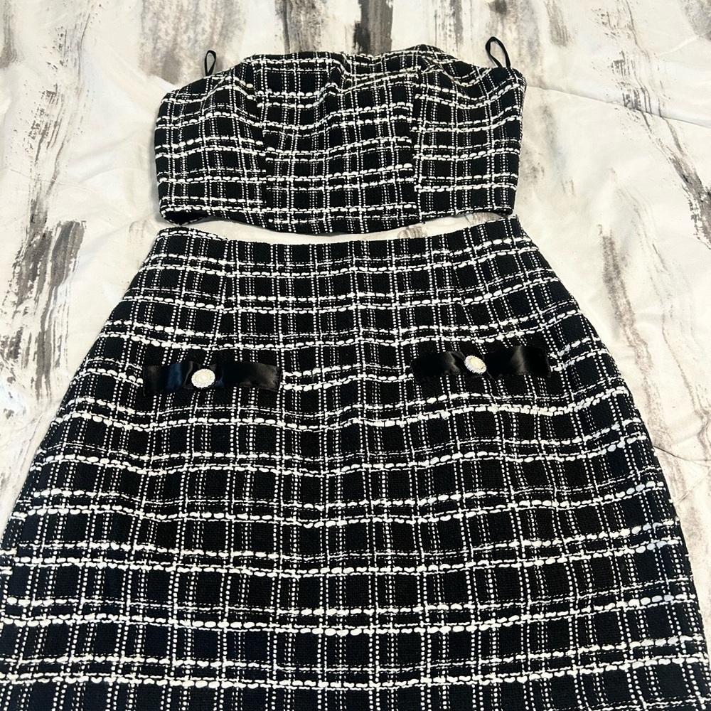 SHEIN Black and White Spaghetti Strap Dress